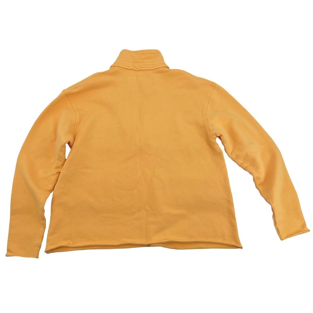 Frank & Eileen Womens Sweatshirt Split Neck Orange Cotton Small - Picture 2 of 5